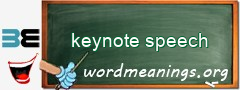 WordMeaning blackboard for keynote speech